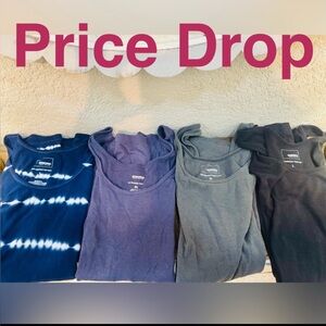 Lot of Four Women’s Sonoma Tank Tops - Tie-Dye Blue, Navy, Charcoal, Black